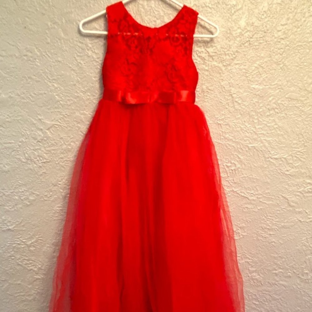 Red lace dress